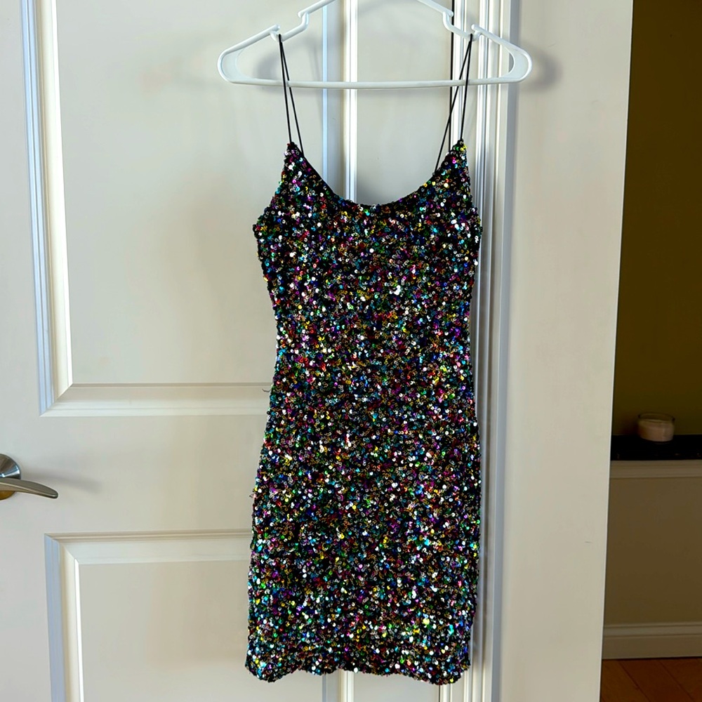 B.Smart Multicolor Sequin Mini-Bodycon Dress - image 1